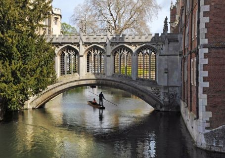 The iconic Bridge of Sighs in Cambridge